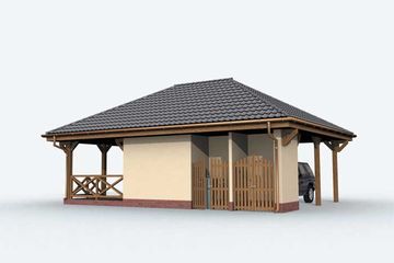  Projekt wiaty garażowej G140 (SLN1237) - projekt wiaty parterowego - Zdjęcie 2