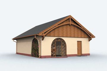  Projekt garażu G143 garaż dwustanowiskowy z pomieszczeniem gospodarczym (SLN1240) - projekt garażu parterowego - Zdjęcie 2