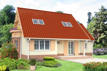  Projekt domu Helsinki II LMP57a (WRB1237) - projekt domu parterowego z poddaszem - Zdjęcie 2