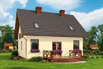  Projekt domu Sevilla 2 szkielet drewniany (SLN2167) - projekt domu parterowego z poddaszem - Zdjęcie 2
