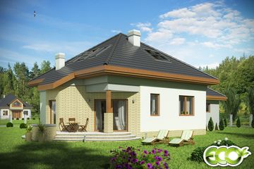  Projekt domu Szpak bez garażu [B] (WRF1311) - projekt domu parterowego z poddaszem - Zdjęcie 2