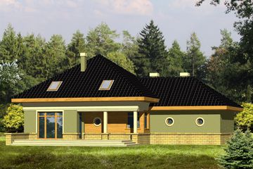  Projekt domu Kuba z garażem 2-st. [A1] (WRF1314) - projekt domu parterowego z poddaszem - Zdjęcie 2