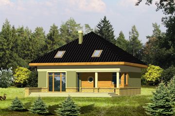  Projekt domu Kuba bez garażu [B] (WRF1315) - projekt domu parterowego z poddaszem - Zdjęcie 2