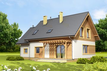  Projekt domu Migdał 2 (WOF1028) - projekt domu parterowego z poddaszem - Zdjęcie 2