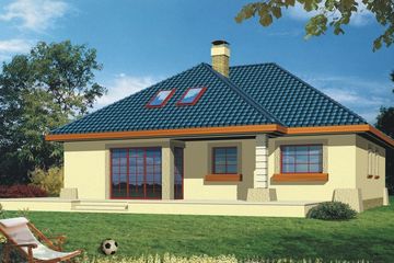  Projekt domu Akacja 2 wersja B z poj. garażem paliwo stałe (WRD1715) - projekt domu parterowego z poddaszem - Zdjęcie 2