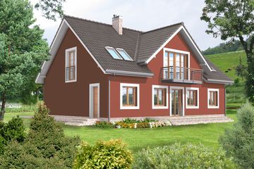  Projekt domu Rotterdam DCP184 (WOB1033) - projekt domu parterowego z poddaszem - Zdjęcie 2