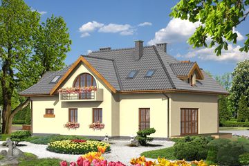  Projekt domu WB-0078 (KRA3663) - projekt domu parterowego z poddaszem - Zdjęcie 2