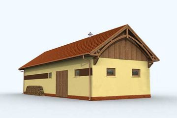 Projekt budynku gospodarczego BGS6 Budynek gospodarczy - parterowy dom o powierzchni 96,69 m², dach dwuspadowy - ujęcie 2