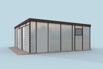  Projekt garażu GB40 projekt garażu blaszanego dwustanowiskowego (SLN2169) - projekt garażu parterowego - Zdjęcie 2