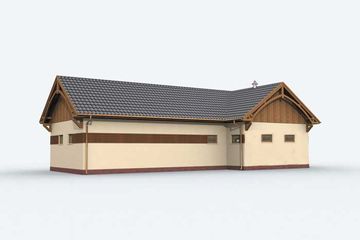 Projekt budynku gospodarczego BGS13 Budynek gospodarczy - parterowy dom o powierzchni 121,97 m², dach czterospadowy - ujęcie 2