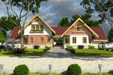  Projekt domu Bolek i Lolek z garażem 1-st. [A] (WRF1320) - projekt domu parterowego z poddaszem - Zdjęcie 2