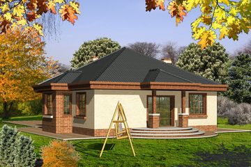  Projekt domu Orlik bez garażu [B] (WRF1321) - projekt domu parterowego - Zdjęcie 2