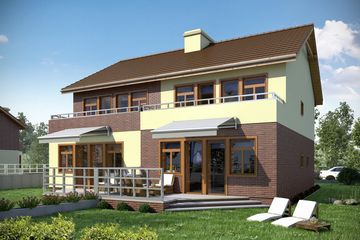  Projekt domu Papuga z garażem 1-st. bliźniak [A-BL1] (WRF1323) - projekt domu z pełnym piętrem - Zdjęcie 2