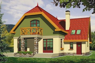  Projekt domu Cyprys paliwo stałe wersja B z podwójnym gar. (WRD1722) - projekt domu parterowego z poddaszem - Zdjęcie 2