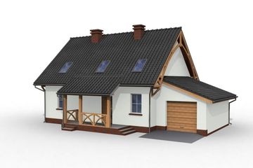  Projekt domu Atlanta szkielet drewniany (SLN2178) - projekt domu parterowego z poddaszem - Zdjęcie 2