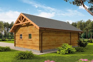  Projekt budynku gospodarczego G84 budynek gospodarczy z bali drewnianych (SLN2182) - projekt budynku parterowego - Zdjęcie 2