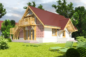  Projekt domu Lolek bez garażu [B] (WRF1335) - projekt domu parterowego - Zdjęcie 2