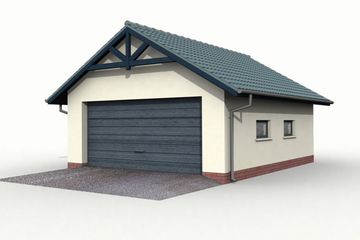  Projekt garażu G2 Szkielet drewniany (SLN2192) - projekt garażu parterowego - Zdjęcie 2