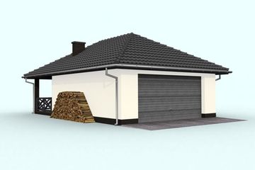  Projekt garażu G60 Szkielet drewniany (SLN2198) - projekt garażu parterowego - Zdjęcie 2