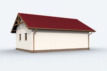  Projekt garażu G84 Szkielet drewniany (SLN2200) - projekt garażu parterowego - Zdjęcie 2