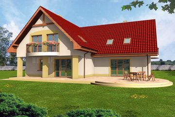  Projekt domu Klaudia 2rodziny (WRY1036) - projekt domu parterowego z poddaszem - Zdjęcie 2