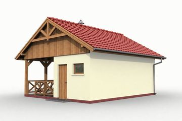  Projekt garażu G41 Szkielet drewniany (SLN2212) - projekt garażu parterowego - Zdjęcie 2