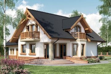  Projekt domu Gracjan 2 (WRW1077) - projekt domu parterowego z poddaszem - Zdjęcie 2
