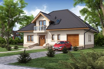  Projekt domu Minos (WRW1078) - projekt domu parterowego z poddaszem - Zdjęcie 2