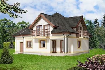  Projekt domu Belinda (WOE1002) - projekt domu parterowego z poddaszem - Zdjęcie 2