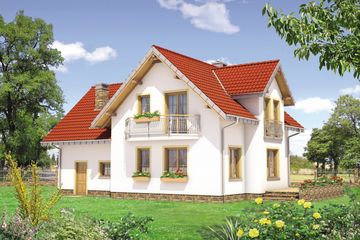  Projekt domu Ametyst Polo - murowana – beton komórkowy (KRD2165) - projekt domu parterowego z poddaszem - Zdjęcie 2