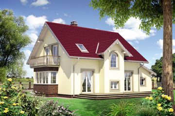  Projekt domu Kowalik Lux (1213) (KRD2172) - projekt domu parterowego z poddaszem - Zdjęcie 2