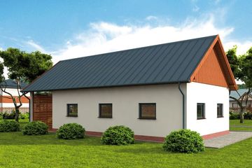  Projekt garażu G323 garaż jednostanowiskowy z wiatą (SLN2229) - projekt garażu parterowego - Zdjęcie 2