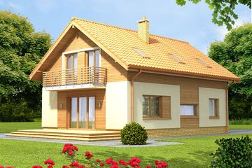  Projekt domu Wanilia (WOF1022) - projekt domu parterowego z poddaszem - Zdjęcie 2