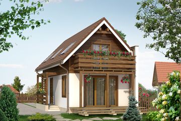  Projekt domu Miś dr-ST (BSA1410) - projekt domu parterowego z poddaszem - Zdjęcie 2