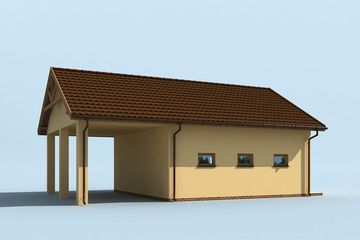  Projekt garażu G213 garaż dwustanowiskowy z pomieszczeniami gospodarczymi (SLN1295) - projekt garażu parterowego - Zdjęcie 2
