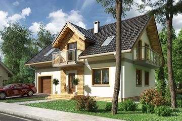  Projekt domu Tarot (1219) (KRD2182) - projekt domu parterowego z poddaszem - Zdjęcie 2