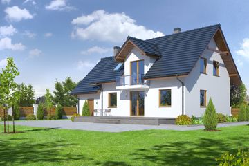  Projekt domu Dukla 11g (KRP1571) - projekt domu parterowego z poddaszem - Zdjęcie 2