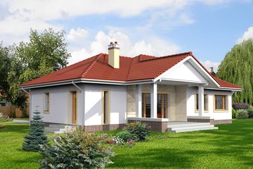 Projekt domu Lucia II DCB88a - parterowy dom o powierzchni 94,29 m², dach czterospadowy - ujęcie 2