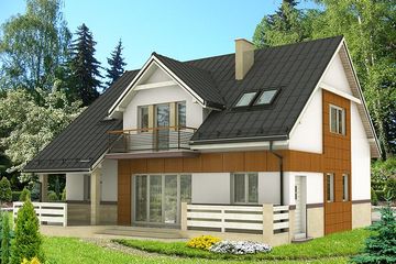  Projekt domu HG-C1b (KRM1043) - projekt domu parterowego z poddaszem - Zdjęcie 2