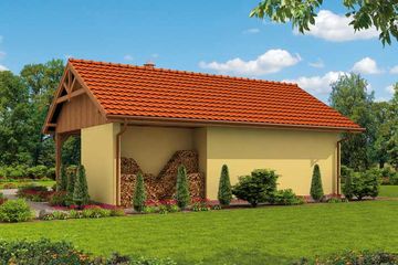  Projekt garażu G64 garaż dwustanowiskowy z pomieszczeniem gospodarczym (SLN1157) - projekt garażu parterowego - Zdjęcie 2