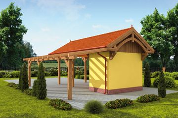  Projekt budynku gospodarczego G67 wiata garażowa (SLN1160) - projekt budynku parterowego - Zdjęcie 2