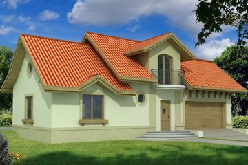  Projekt domu Dagmara paliwo stałe wersja B z podwójnym gar. (WRD1793) - projekt domu parterowego z poddaszem - Zdjęcie 2