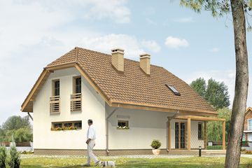 Projekt domu Magnolia 3 - parterowy z poddaszem dom o powierzchni 115,60 m², dach naczółkowy - ujęcie 2