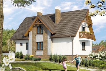  Projekt domu Kora (BSA1419) - projekt domu parterowego z poddaszem - Zdjęcie 2