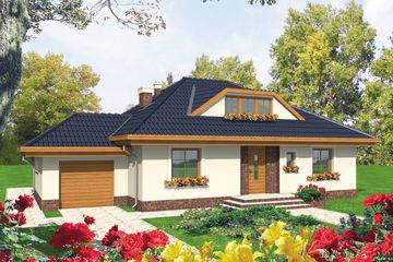  Projekt domu Dąbrówka G1 (WRC1722) - projekt domu parterowego z poddaszem - Zdjęcie 2