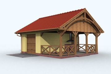 Projekt garażu G70 garaż jednostanowiskowy z altaną (SLN1163) - projekt garażu parterowego - Zdjęcie 2