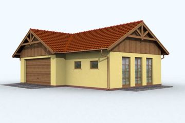  Projekt garażu G71 garaż dwustanowiskowy z pomieszczeniem rekreacyjnym (SLN1164) - projekt garażu parterowego - Zdjęcie 2