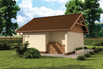  Projekt garażu G73 garaż jednostanowiskowy z pomieszczeniem gospodarczym (SLN1166) - projekt garażu parterowego - Zdjęcie 2