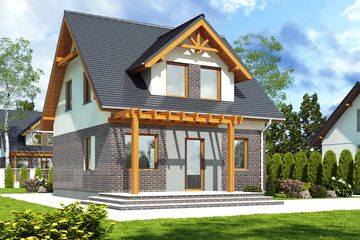  Projekt domu Koliber bez garażu [B] (WRF1465) - projekt domu parterowego z poddaszem - Zdjęcie 2