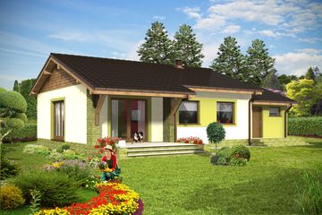  Projekt domu Hugo z garażem 1-st. [A] (WRF1466) - projekt domu parterowego - Zdjęcie 2